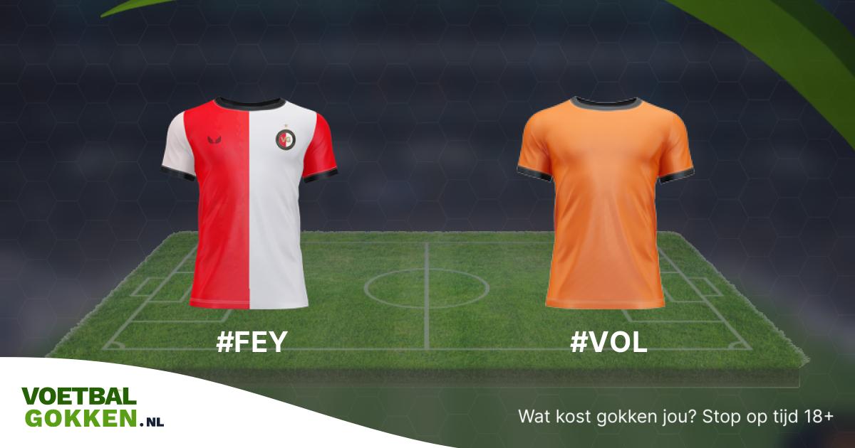 Feyenoord moet in De Kuip winnen van FC Volendam voor behoud eerste plaats Eredivisie