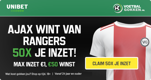 50x odds bij overwinning Ajax!