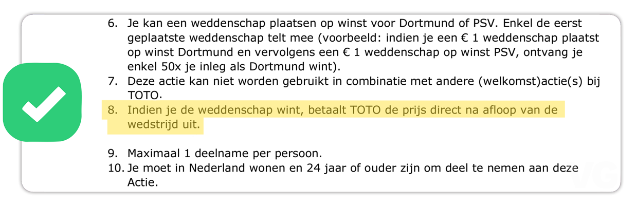 Toto Boost voorwaarden