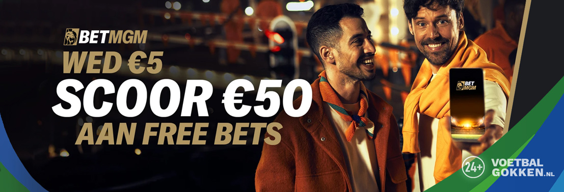 BetMGM EK Welkomstbonus: €50 Free Bets