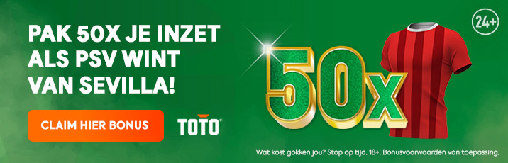 Toto Boost 50X bij winst PSV!