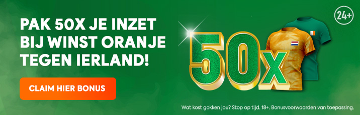 Toto Boost 50X bij overwinning Nederland tegen Ierland.